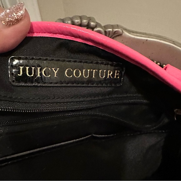 Stunning hot pink patten leather embossed juicy couture tote with cosmetic bag! - Picture 5 of 5